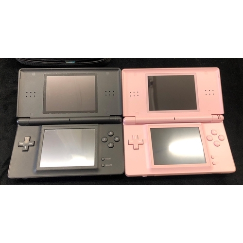 7016 - A Nintendo DS Lite in black  serial no. UEF14769710 with case,  a Nintendo DS Lite in pink, serial n... 