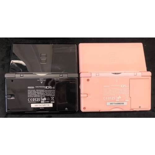 7016 - A Nintendo DS Lite in black  serial no. UEF14769710 with case,  a Nintendo DS Lite in pink, serial n... 