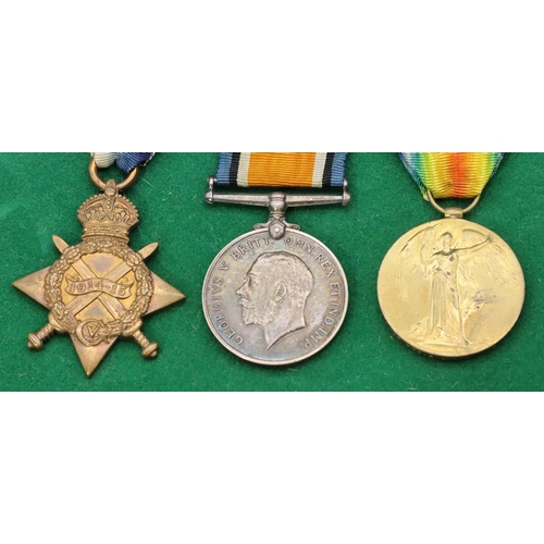 393 - A set of 3 WWI military medals, 1914/18 medal, War Medal and 1914-15 Star 3075 Pte.A.Hall. R.A.M.C.