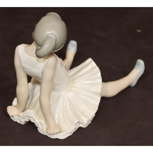 85 - A Nao figure of a seated young ballerina, 14.5cm high