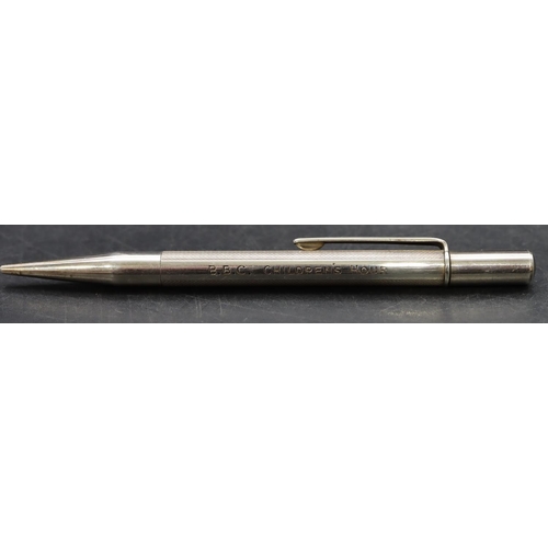 250 - An Elizabeth II silver propelling pencil inscribed 