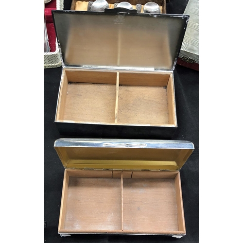 8048 - 2 silver plated boxes and a quantity of other plated boxed flatware etc.