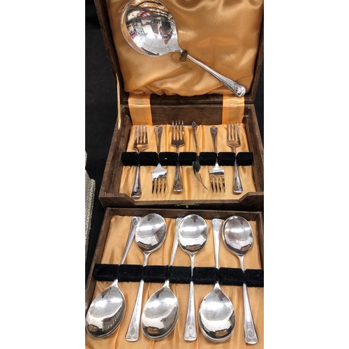 8048 - 2 silver plated boxes and a quantity of other plated boxed flatware etc.