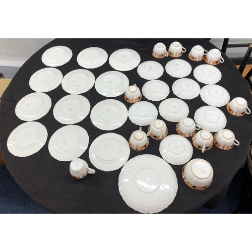 8088 - A part tea service stamped Blairs China, 10 side plates, 1 serving dish, 1 jug, 11 cups (2 cracked) ... 