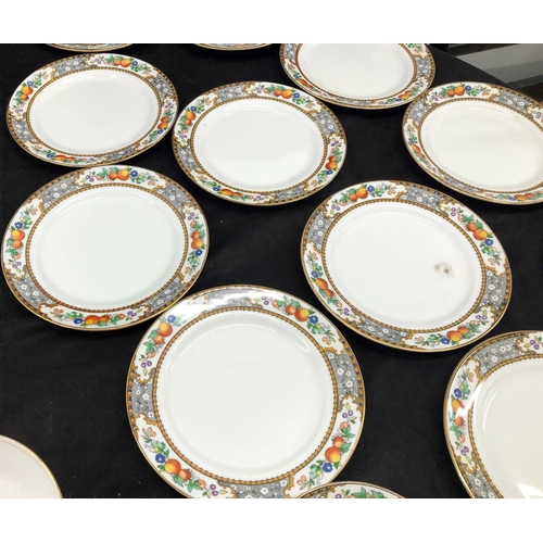 8089 - A part Paragon china tea service with fruit pattern, 12 side plates, 9 cups (4 cracked), 9 saucers, ... 