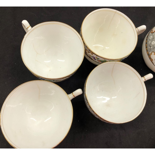 8089 - A part Paragon china tea service with fruit pattern, 12 side plates, 9 cups (4 cracked), 9 saucers, ... 