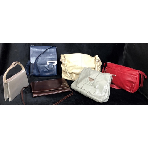 8118 - 6 various leather and other ladies handbags.