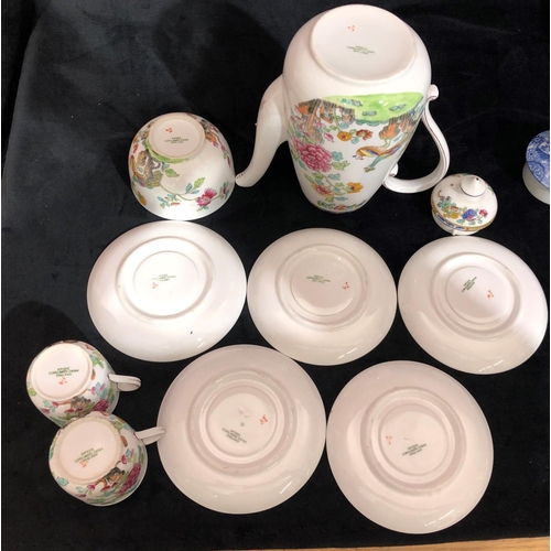 8119 - A quantity of blue and white china including a Spode meat platter (chipped), other Spode, Mason's an... 