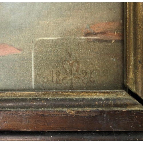 8074 - A print of a seated young boy, Bubbles, 48 x 75cm, in dark wood frame.