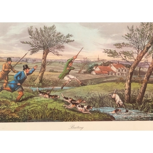 8105 - A set of 4 coloured hunting prints, 