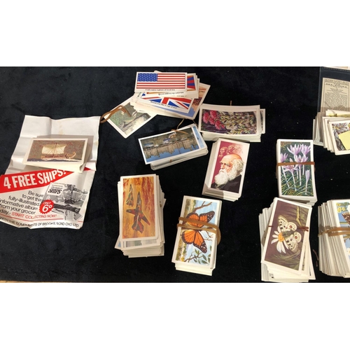 8275 - A leather bound Cigarette card album (album in poor condition) containing Will's First Aid, Overseas... 