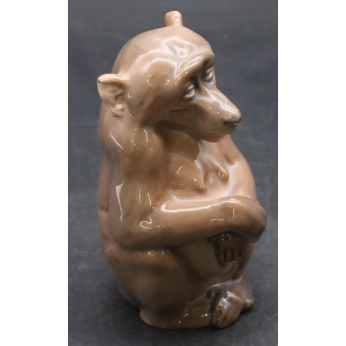 100 - A Royal Copenhagen figure of a seated monkey, number 1444, 13cm high