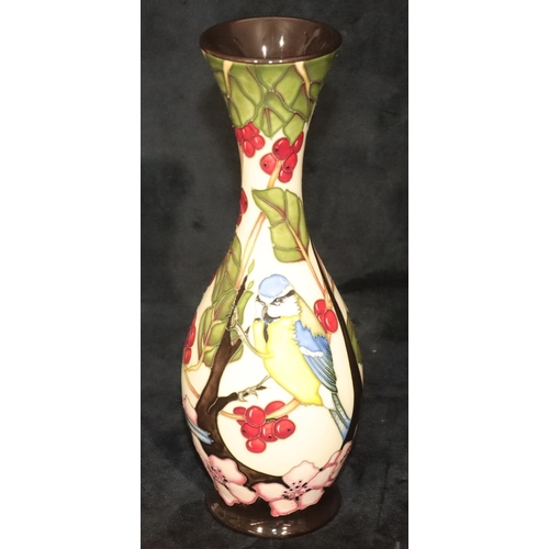 165 - A modern Moorcroft round bulbous thin necked trumpet shaped vase 