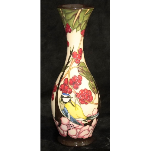 165 - A modern Moorcroft round bulbous thin necked trumpet shaped vase 