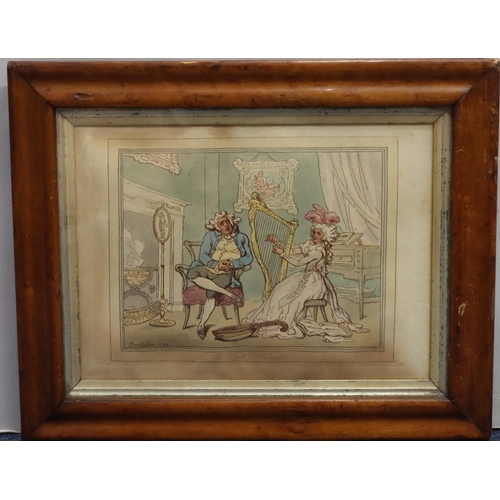 195 - Rowlandson coloured print 19cm x 26cm, 