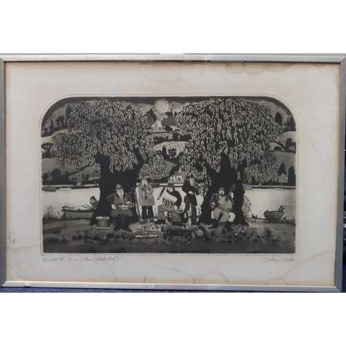 200 - Graham Clarke, signed Artist's Proof black and white engraving, 46.5cm x 69cm,  