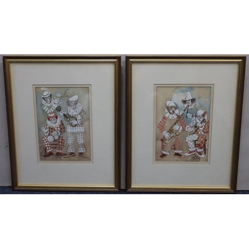 205 - John Uht, a pair of watercolours, 20.5cm x 14cm, 