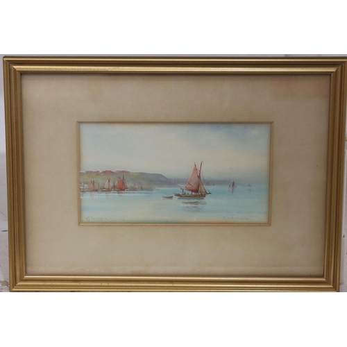 206 - G M Avondale, marine watercolour, 9.5cm x 18cm, 