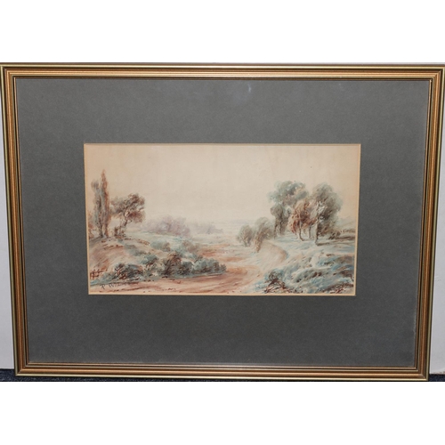 207 - R Willis, pair of watercolours, 13.5cm x 24cm, depicting wooded landscape, both signed, in gilt fram... 