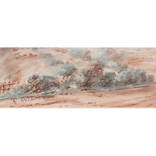 207 - R Willis, pair of watercolours, 13.5cm x 24cm, depicting wooded landscape, both signed, in gilt fram... 