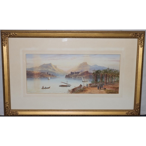 209 - Thomas Charles Leeson Rowbotham (1823-1875), a pair of watercolours, 23cm x 53cm, overall 50cm x 81c... 