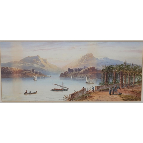 209 - Thomas Charles Leeson Rowbotham (1823-1875), a pair of watercolours, 23cm x 53cm, overall 50cm x 81c... 