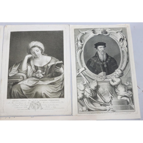 218 - 2 19th Century black and white etchings 