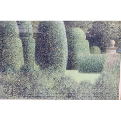 222 - Keith New, pastel, 83cm x 123cm, depicting a garden scene 