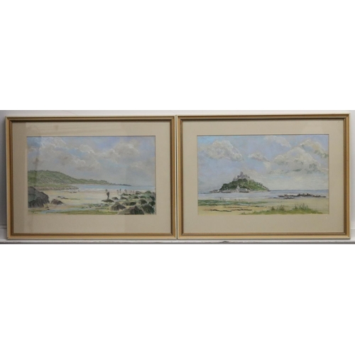 229 - Margaret Arni, a pair of pastels, 21cm x 41cm, 