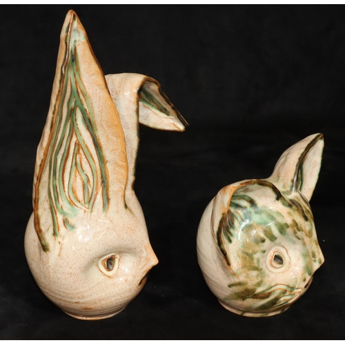 25 - Marc, Folkestone, glazed earthenware moneybox in the form of a hare, 24cm high (folded ear is glued ... 