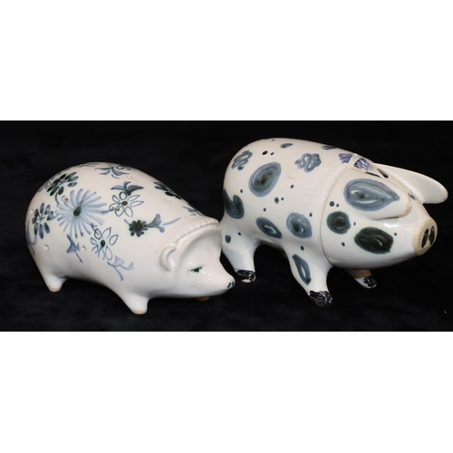 29 - A Rye china figure of a pig with detachable head, 13.5cm long and another Rye figure of a hedgehog (... 