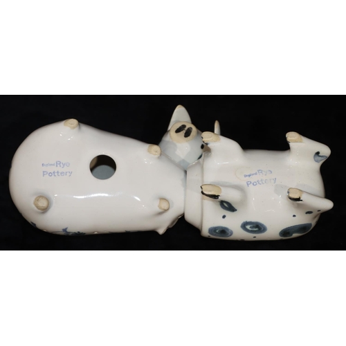 29 - A Rye china figure of a pig with detachable head, 13.5cm long and another Rye figure of a hedgehog (... 