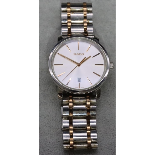 535 - A Rado DiaMaster 2-tone steel wristwatch with seconds hand and calendar, matching strap bracelet (bo... 