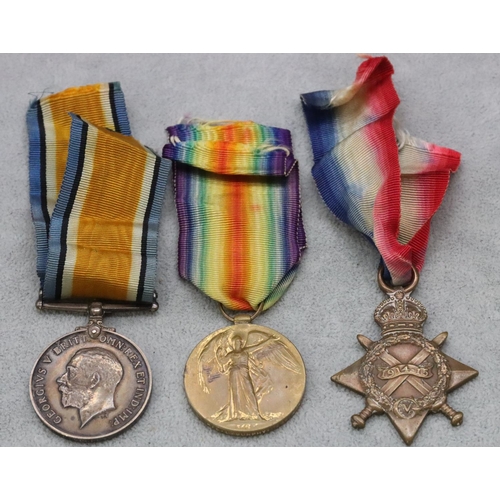 536 - A set of 3 WWI military medals: 1914-18 medal, War Medal and 1914/15 Star 