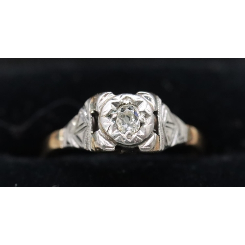 540 - An 18ct gold small solitaire diamond ring, approx. 0.07ct, Size N, 2.6 grams gross