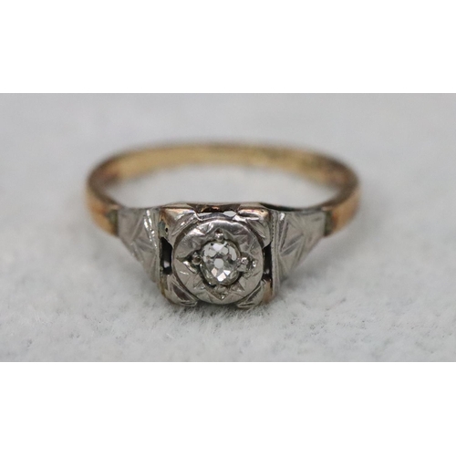 540 - An 18ct gold small solitaire diamond ring, approx. 0.07ct, Size N, 2.6 grams gross