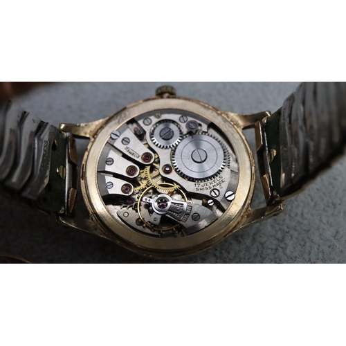 581 - A Roamer Premiere Super Shock Antimagnetic 9ct gold gentlemen's circular wristwatch with seconds dia... 