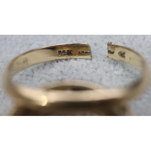 602 - A 14ct gold wedding ring (cut), 2.6 grams, a 9ct gold wedding ring, Size R, 5.4 grams and another 2-... 