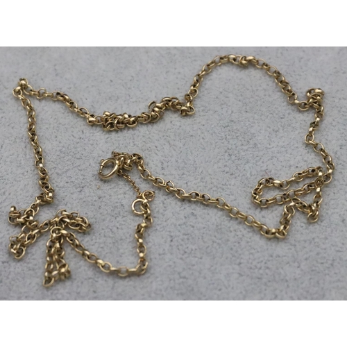 611 - A 9ct gold linked chain, 57cm long, 7.5 grams