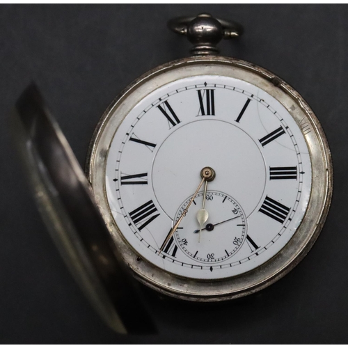 619 - Kendal & Dents 935 silver open faced pocket watch with white enamel dial, seconds dial and Roman num... 