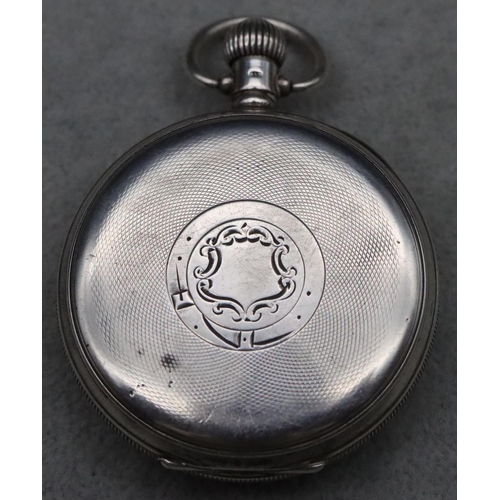 625 - A George V silver open faced pocket watch with white enamel dial, seconds dial and Arabic numerals, ... 