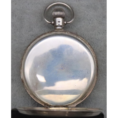 625 - A George V silver open faced pocket watch with white enamel dial, seconds dial and Arabic numerals, ... 