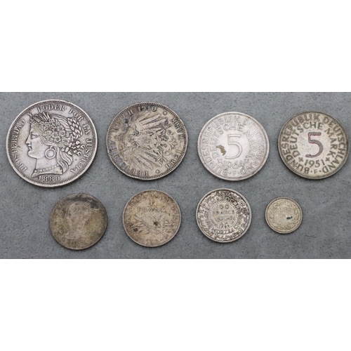 628 - 7 various European silver coins, 76.9 grams