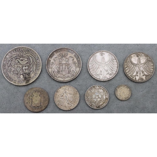 628 - 7 various European silver coins, 76.9 grams