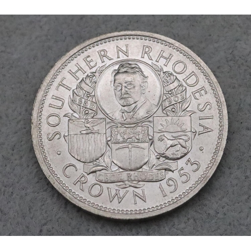 632 - A South Rhodesia silver Crown, 1953, cased