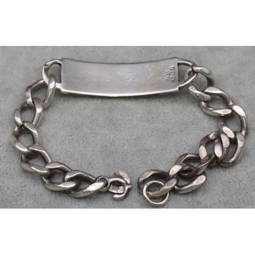 647 - A London silver gentlemen's identity bracelet, 44.8 grams