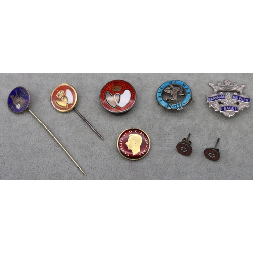 648 - A silver and enamelled badge and a small quantity of other badges