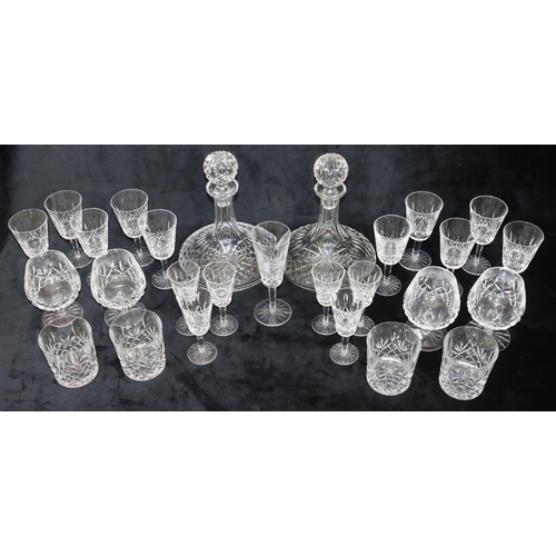 65 - A part Waterford set of drinking glasses, comprising of 4 brandy balloons, 13cm high, 4 tumblers, 9.... 