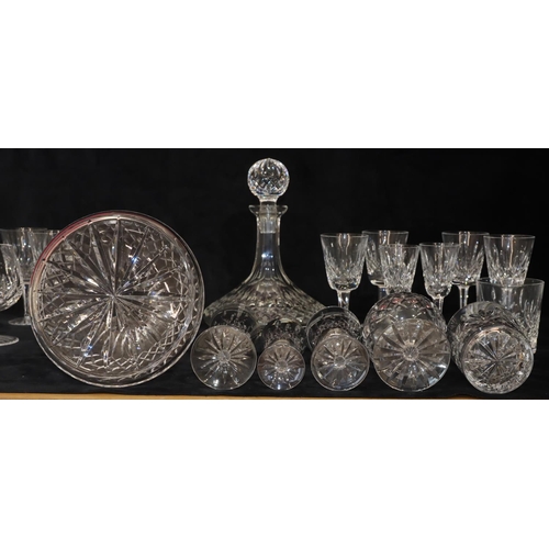 65 - A part Waterford set of drinking glasses, comprising of 4 brandy balloons, 13cm high, 4 tumblers, 9.... 