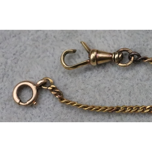 694 - A gold thin fob chain, 30.5cm long, 5.4 grams